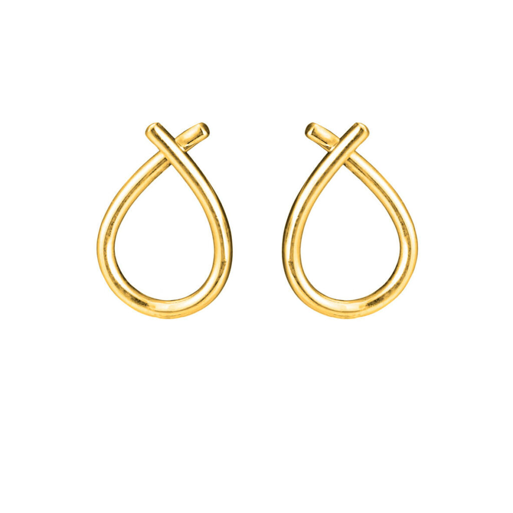Jewellery polished gold plated silver earring, style number: 5359-21