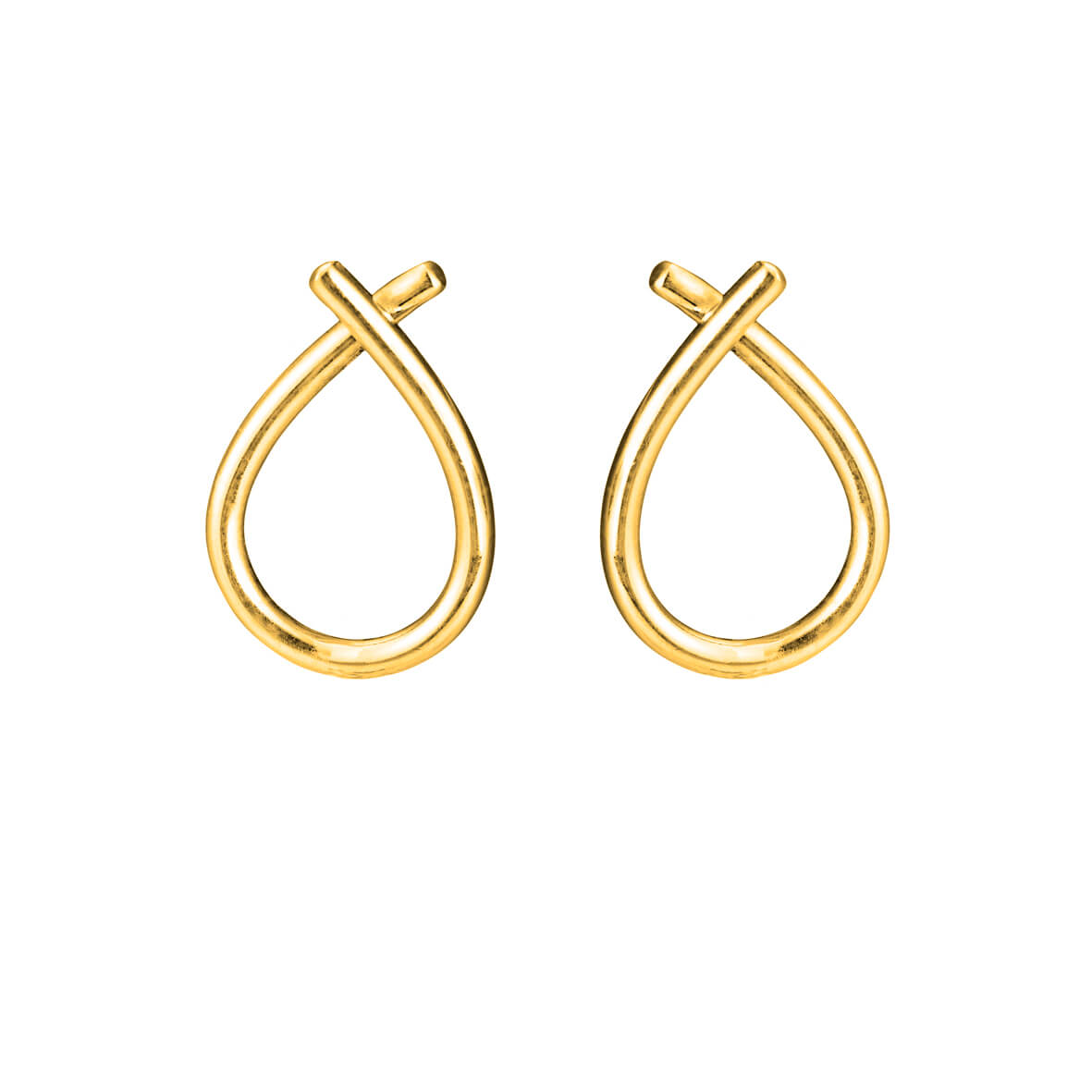 Small cross earrings in polished gold plated silver / 5359-21Susanne ...