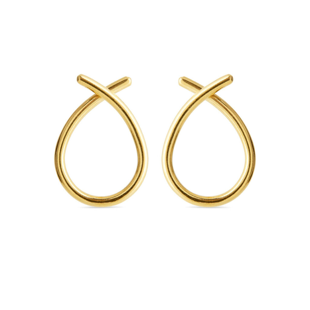 Jewellery polished gold plated silver earring, style number: 5360-21