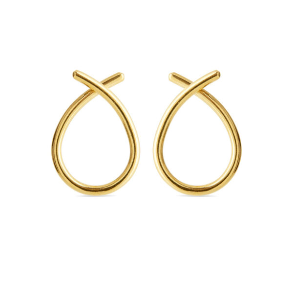 Jewellery polished gold plated silver earring, style number: 5360-21