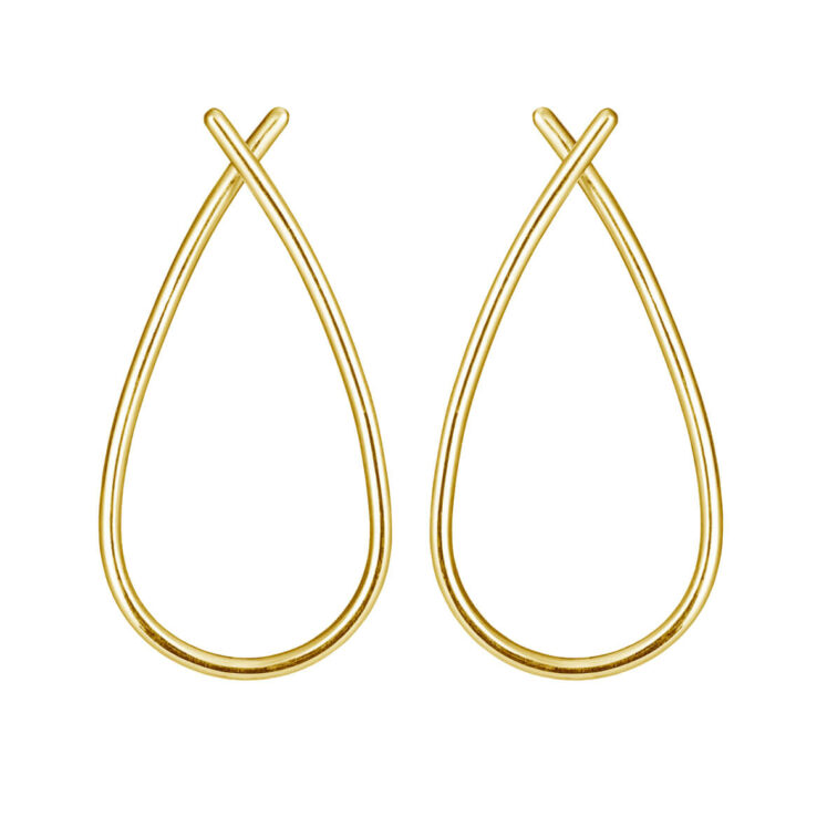Jewellery polished gold plated silver earring, style number: 5361-21