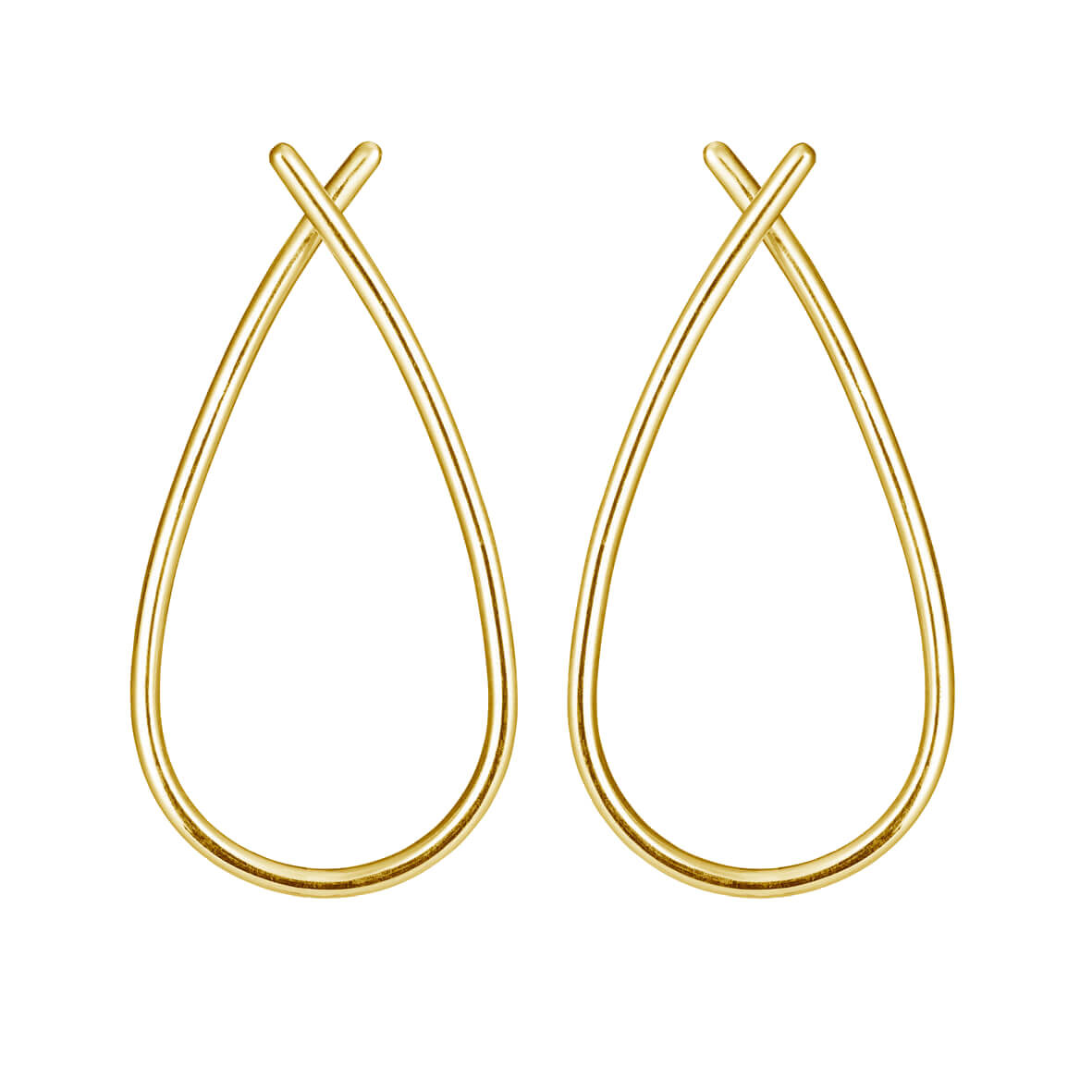 Large cross earring in polished gold plated silver / 5361-21