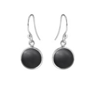 Earrings 5521 in Silver with Black agate