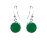 Earrings 5521 in Silver with Green agate