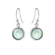 Earrings 5521 in Silver with Green quartz