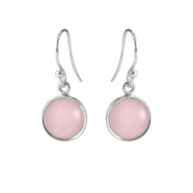 Earrings 5521 in Silver with Light pink crystal