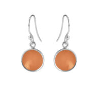 Earrings 5521 in Silver with Peach moonstone