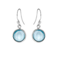 Earrings 5521 in Silver with Synthetic blue topaz