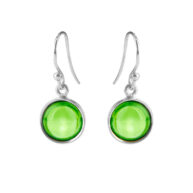 Earrings 5521 in Silver with Peridote crystal