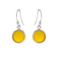 Earrings 5521 in Silver with Yellow opal crystal