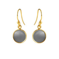 Earrings 5521 in Gold plated silver with Grey agate