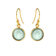 Earrings 5521 in Gold plated silver with Green quartz