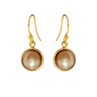 Earrings 5521 in Gold plated silver with Smoky quartz
