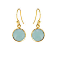 Earrings 5521 in Gold plated silver with Light blue crystal