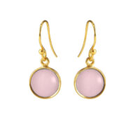 Earrings 5521 in Gold plated silver with Light pink crystal