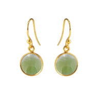 Earrings 5521 in Gold plated silver with Prehnite