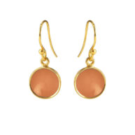 Earrings 5521 in Gold plated silver with Peach moonstone
