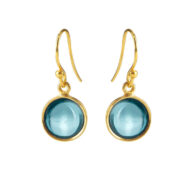 Earrings 5521 in Gold plated silver with London blue crystal