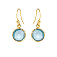 Earrings 5521 in Gold plated silver with Synthetic blue topaz