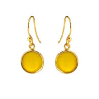 Earrings 5521 in Gold plated silver with Yellow opal crystal