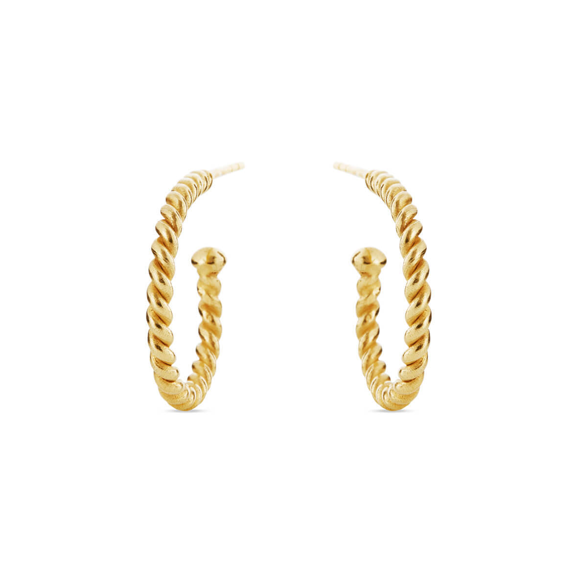 Twisted hoops in polished gold plated silver - Susanne Friis Bjørner ...