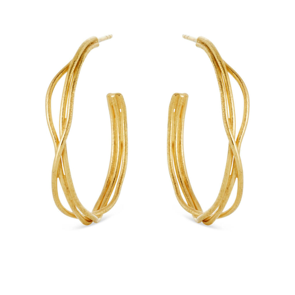 Jewellery gold plated silver earring, style number: 5555-2