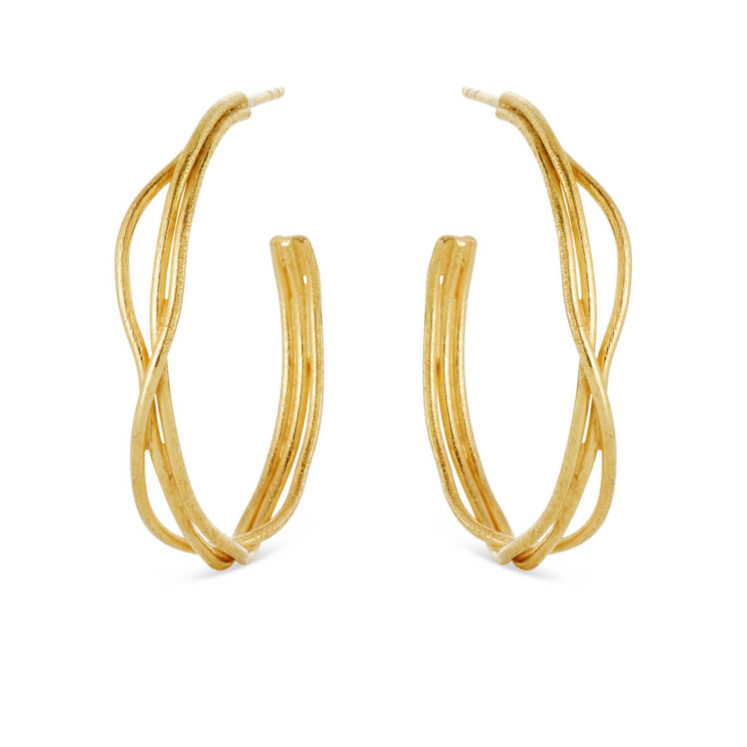 Jewellery gold plated silver earring, style number: 5555-2