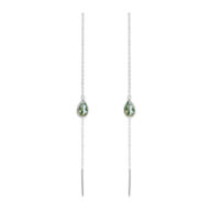 Earrings 5560 in Silver with Green quartz
