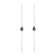 Earrings 5560 in Silver with Smoky quartz