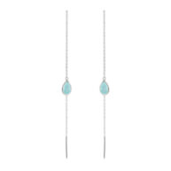 Earrings 5560 in Silver with Light blue crystal