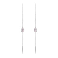 Earrings 5560 in Silver with Light pink crystal