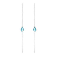 Earrings 5560 in Silver with Synthetic blue topaz