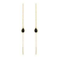 Earrings 5560 in Gold plated silver with Black agate