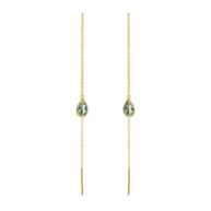 Earrings 5560 in Gold plated silver with Green quartz