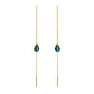 Earrings 5560 in Gold plated silver with London blue crystal