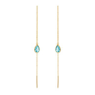 Earrings 5560 in Gold plated silver with Synthetic blue topaz