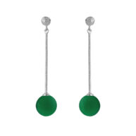 Earrings 5563 in Silver with Green agate
