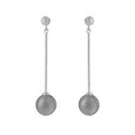 Earrings 5563 in Silver with Grey moonstone