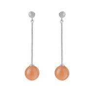 Earrings 5563 in Silver with Peach moonstone