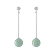 Earrings 5563 in Silver with Aquamarine
