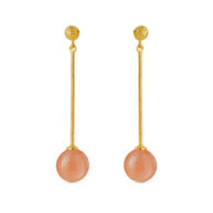 Earrings 5563 in Gold plated silver with Peach moonstone