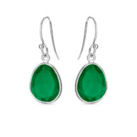 Earrings 5568 in Silver with Green agate
