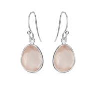 Earrings 5568 in Silver with Rose quartz
