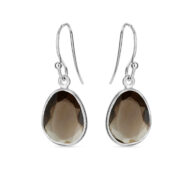 Earrings 5568 in Silver with Smoky quartz