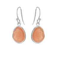 Earrings 5568 in Silver with Peach moonstone