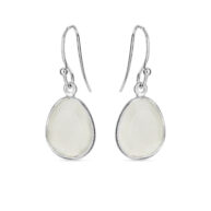 Earrings 5568 in Silver with White moonstone