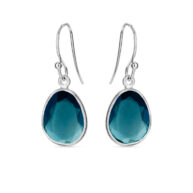 Earrings 5568 in Silver with London blue crystal