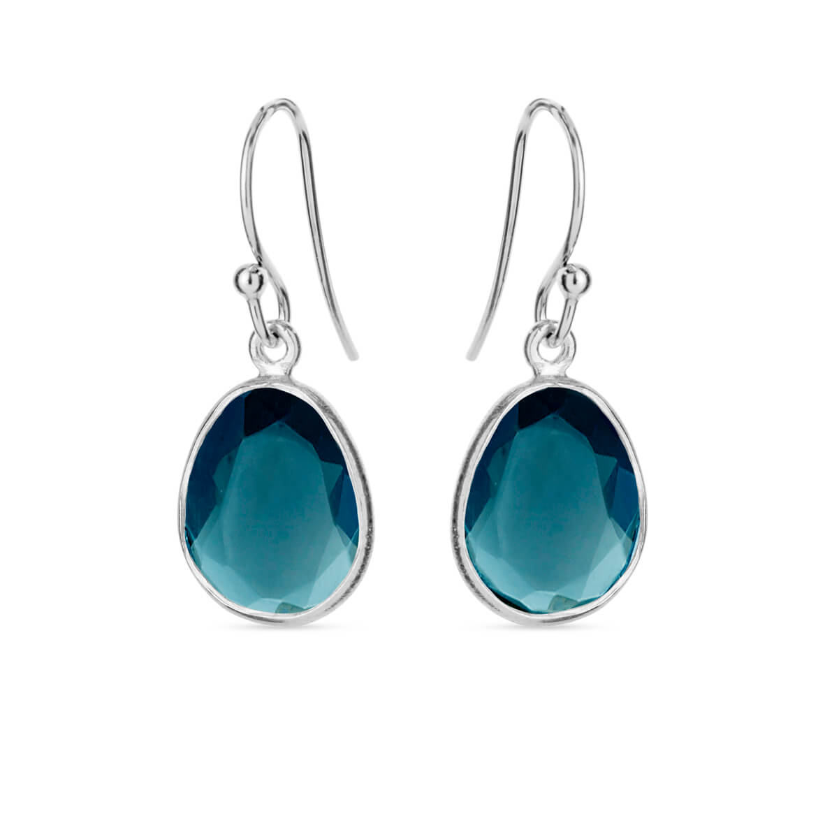 Earrings in silver with london blue crystal - Susanne Friis Bjørner ...