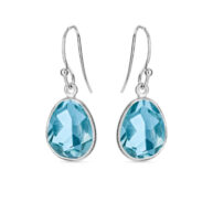 Earrings 5568 in Silver with Synthetic blue topaz