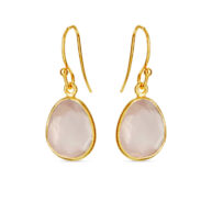 Earrings 5568 in Gold plated silver with Rose quartz